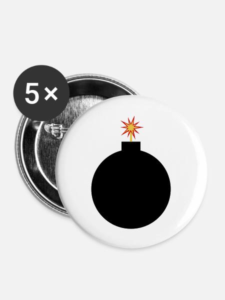 Bombe in Bobastisch - Bild - Buttons groß 56 mm (5er Pack) - Weiß
