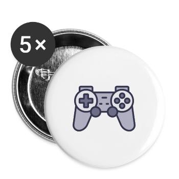 SORRY, I'M LATE! HAD TO GET TO A SAVE POINT - Buttons groß 56 mm (5er Pack) - Weiß - Vorne