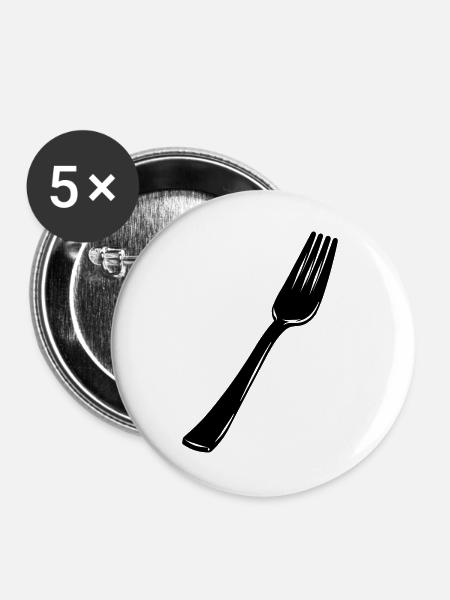 Gabelbesteck - Buttons groß 56 mm (5er Pack) - Weiß