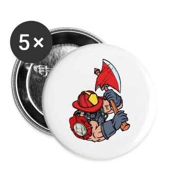 Professional fire brigade fire brigade firefighter helmet rescuer - Buttons large 2.2''/56 mm (5-pack) - white - Front