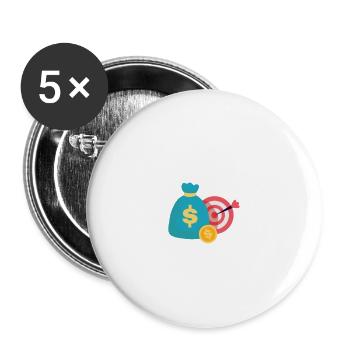 Bitcoin Trading Crypto Stocks - Lot de 5 grands badges (56 mm) - blanc - Devant