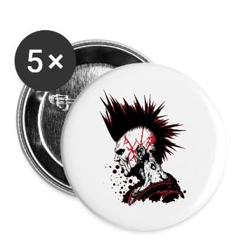 Punk's not dead - Buttons large 2.2''/56 mm (5-pack) - white - Front