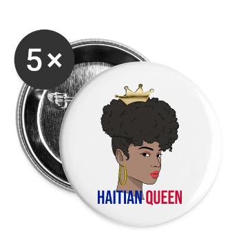 Haiti Haitian Flagge Frau Prinzessin I Geschenk - Buttons groß 56 mm (5er Pack) - Weiß - Vorne