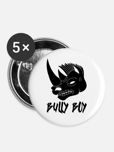 Spitzmaulnashornkopf - Buttons groß 56 mm (5er Pack) - Weiß