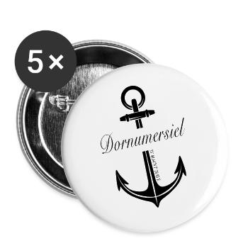 Dornumersiel - Buttons groß 56 mm (5er Pack) - Weiß - Vorne