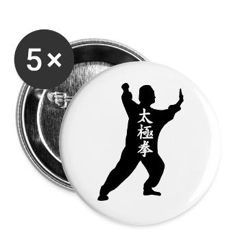 Shadow figure Taichi - Lot de 5 grands badges (56 mm) - blanc - Devant