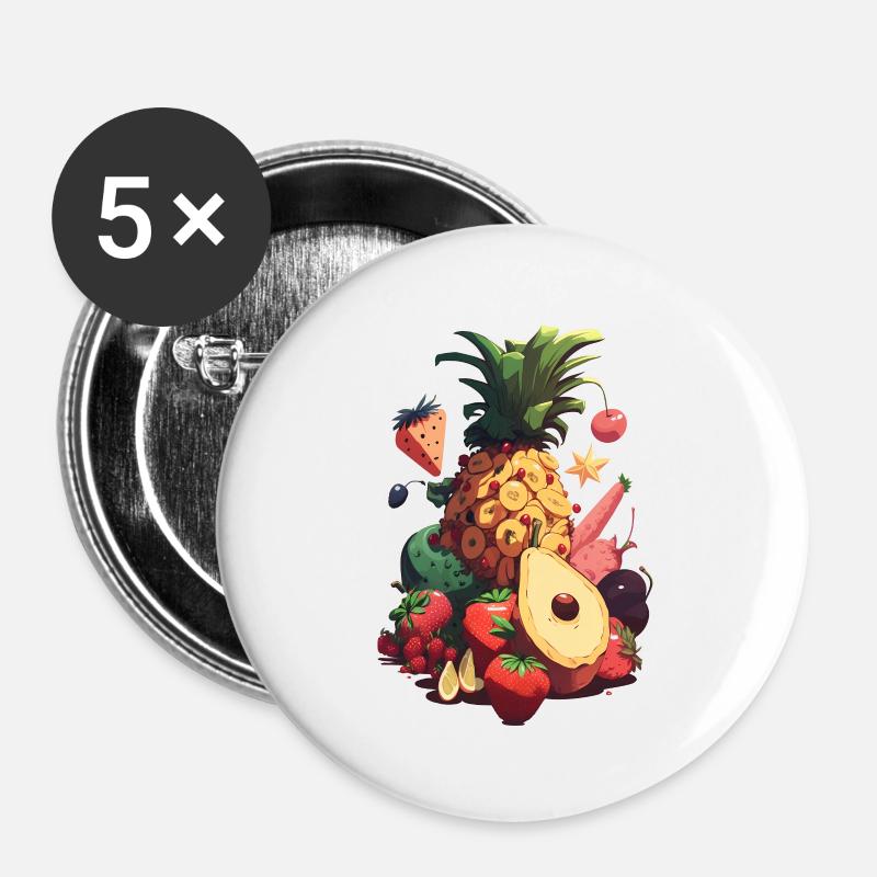 Fruit Republic - Buttons large 2.2''/56 mm (5-pack) - white