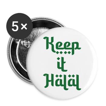 keep it halal gift idea - Buttons large 2.2''/56 mm (5-pack) - white - Front