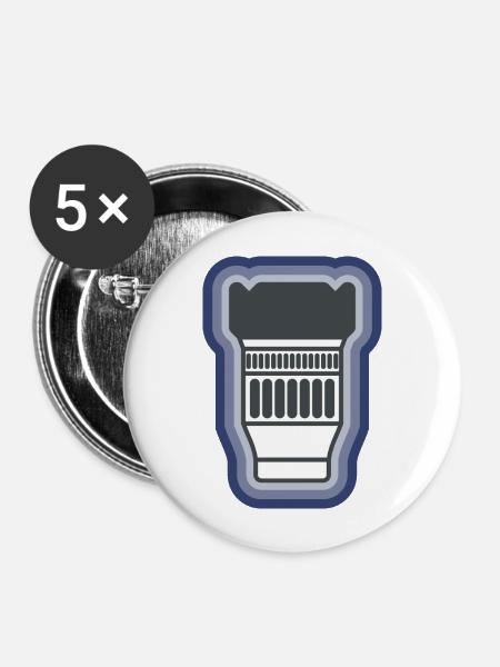 Kameraobjektiv - Buttons groß 56 mm (5er Pack) - Weiß