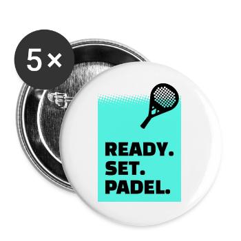 Padel Tennis Sport Déclaration Joueur Padel Jeu - Lot de 5 grands badges (56 mm) - blanc - Devant