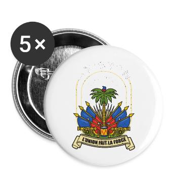 Haiti Haitian Flagge Stolz Sein I Geschenk - Buttons groß 56 mm (5er Pack) - Weiß - Vorne