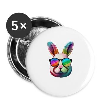 Lunettes de soleil Rainbow Prism Bunny - Lot de 5 grands badges (56 mm) - blanc - Devant