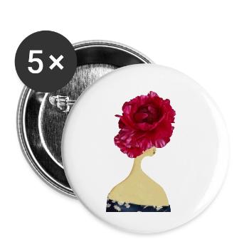 Mujer Azul, Frau in blau - Buttons groß 56 mm (5er Pack) - Weiß - Vorne