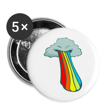 Rainbow - puking cloud - weather report - Buttons large 2.2''/56 mm (5-pack) - white - Front
