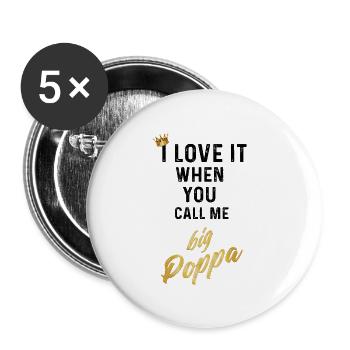 BigPoppa - Buttons groß 56 mm (5er Pack) - Weiß - Vorne