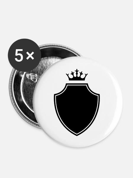 wappen - Buttons groß 56 mm (5er Pack) - Weiß