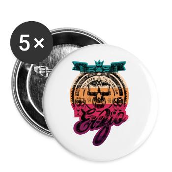Pervers laute Gitarren klingen aus Spanien - Buttons groß 56 mm (5er Pack) - Weiß - Vorne