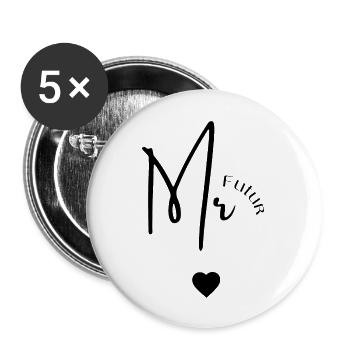 Futur mr - Lot de 5 grands badges (56 mm) - blanc - Devant
