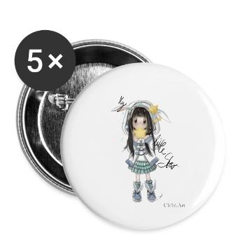My little Star - Buttons groß 56 mm (5er Pack) - Weiß - Vorne