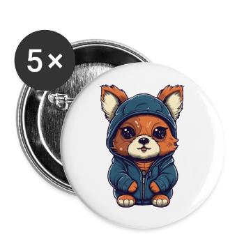 Haseman - Lot de 5 grands badges (56 mm) - blanc - Devant