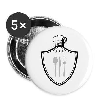 koch symbol wappen - Buttons groß 56 mm (5er Pack) - Weiß - Vorne