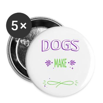 Déclaration cadeau d’idée de fleur verte Bday Green - Lot de 5 grands badges (56 mm) - blanc - Devant