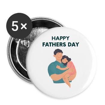 Geschenk Vatertag - Papa ist der Beste / Männertag - Buttons groß 56 mm (5er Pack) - Weiß - Vorne