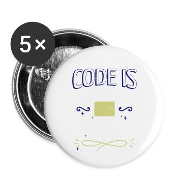 birthday present statement present father gift - Buttons large 2.2''/56 mm (5-pack) - white - Front