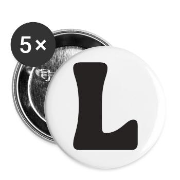 L - Buttons groß 56 mm (5er Pack) - Weiß - Vorne