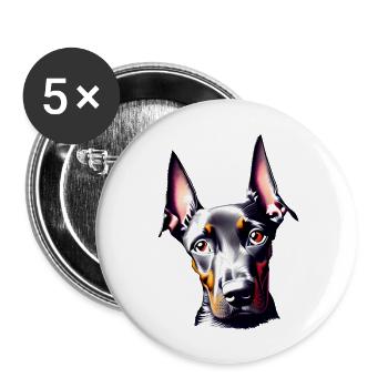 Doberman Doberman puppy Doberman trainer dog - Buttons large 2.2''/56 mm (5-pack) - white - Front