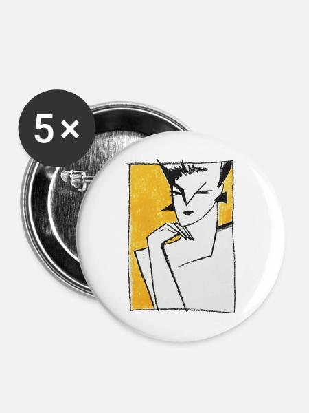 SHE - Buttons groß 56 mm (5er Pack) - Weiß