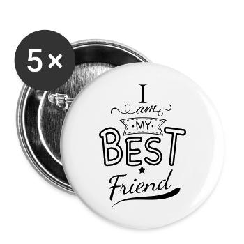 Meilleur ami - Lot de 5 grands badges (56 mm) - blanc - Devant