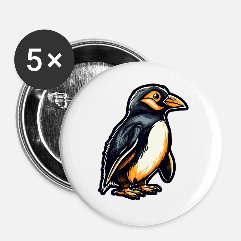 Penguin - Buttons large 2.2''/56 mm (5-pack) - white