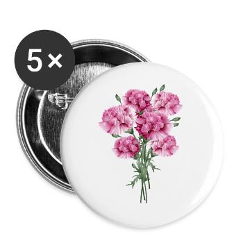 fascinating pink bouquet of carnations - Buttons large 2.2''/56 mm (5-pack) - white - Front