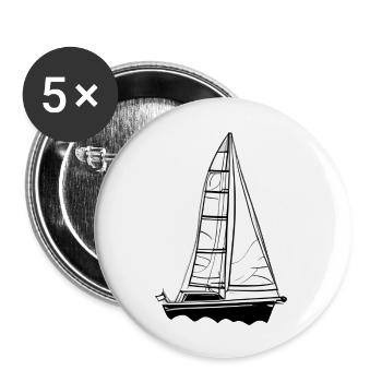 Sailing Sailboat Sailing Ship Sailing Sailing Sailor - Buttons large 2.2''/56 mm (5-pack) - white - Front