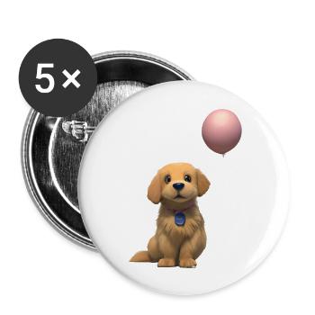 Dog Owner Golden Retriever Dog Puppy Dogs - Buttons large 2.2''/56 mm (5-pack) - white - Front