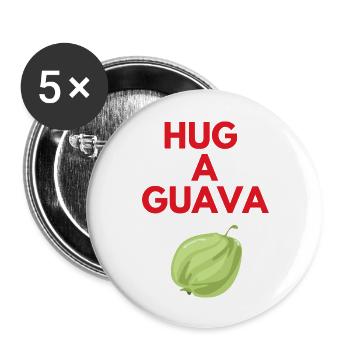 HUG A GUAVA - Buttons large 2.2''/56 mm (5-pack) - white - Front