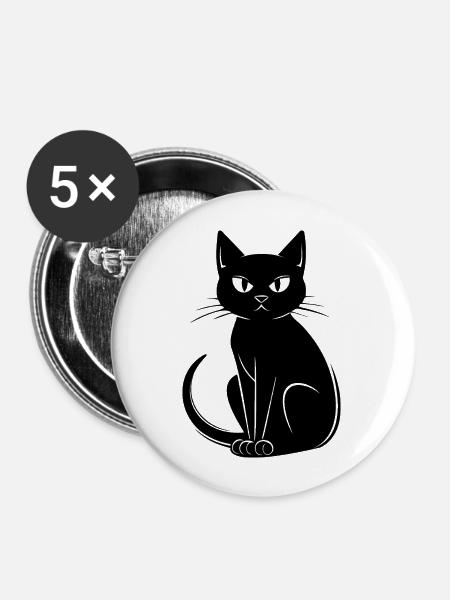 Cat Cat Kitten Cat Lady - Buttons large 2.2''/56 mm (5-pack) - white