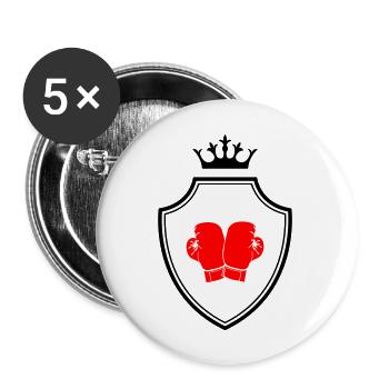 Boxer Crest - Lot de 5 grands badges (56 mm) - blanc - Devant