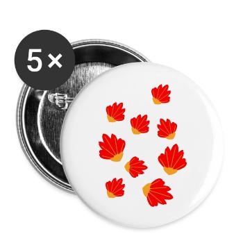Flower Flower Plant - Lot de 5 grands badges (56 mm) - blanc - Devant