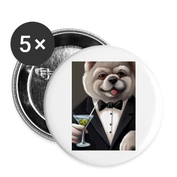 Chow Chow Anzug Martini - Buttons groß 56 mm (5er Pack) - Weiß - Vorne