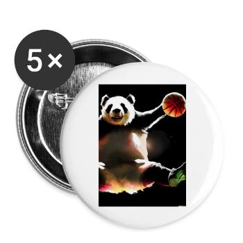 Basketball Dunk Panda - Buttons groß 56 mm (5er Pack) - Weiß - Vorne