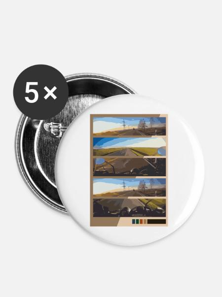Travel Bilder - Buttons groß 56 mm (5er Pack) - Weiß