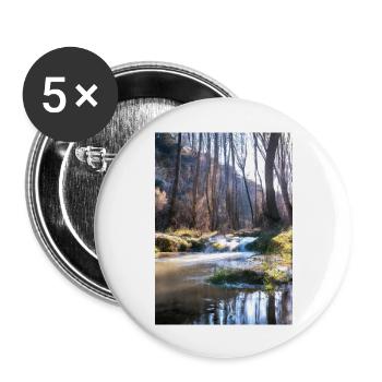 Forest River Wasserfall - Buttons groß 56 mm (5er Pack) - Weiß - Vorne