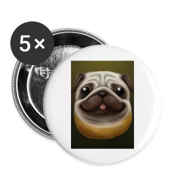 Kartoffel-Hund-Gesicht - Buttons groß 56 mm (5er Pack) - Weiß - Vorne