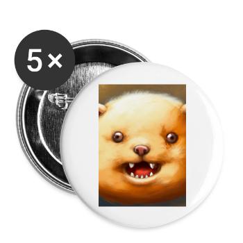 Kartoffel-Hund-Gesicht - Buttons groß 56 mm (5er Pack) - Weiß - Vorne