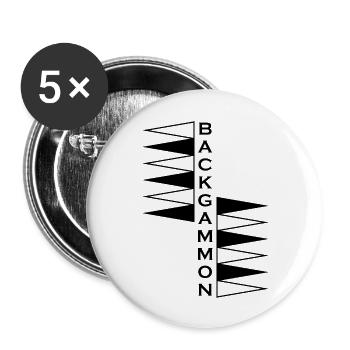 boardgame chess backgammon game night - Buttons groß 56 mm (5er Pack) - Weiß - Vorne