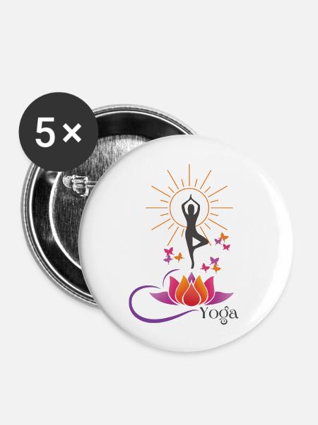 YOGA - Buttons groß 56 mm (5er Pack) - Weiß