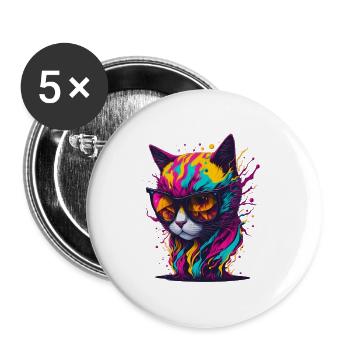 Cat 2 - Buttons large 2.2''/56 mm (5-pack) - white - Front