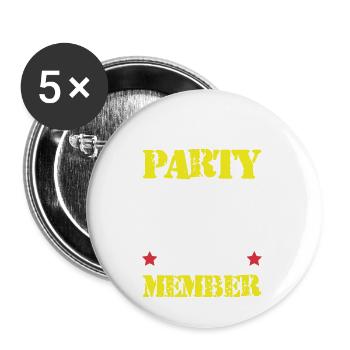 Mykonos Party Crew - Lot de 5 grands badges (56 mm) - blanc - Devant